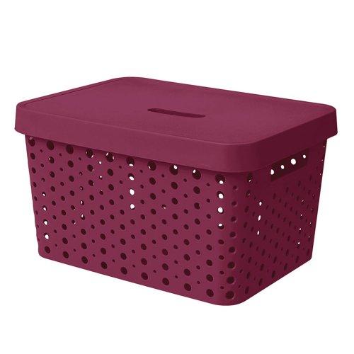 CANASTO CON TAPA BORDO 36x26x20CM