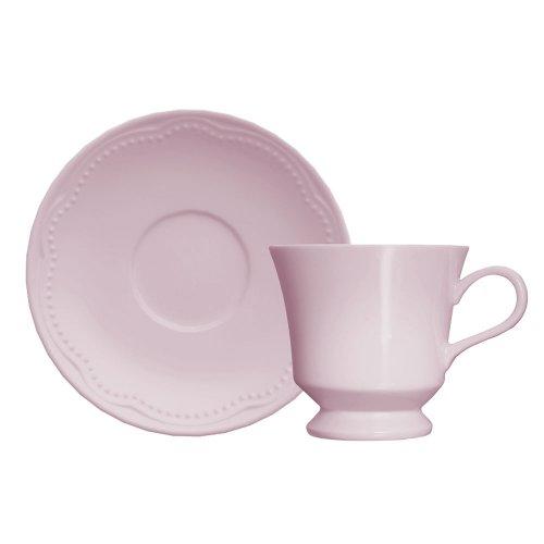 COTTAGE TAZA DE TE CON PLATO 190 ML ROSA