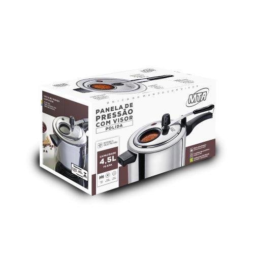 OLLA A PRESION LINEA ALUMINIO 4.5 LITROS CON VISOR