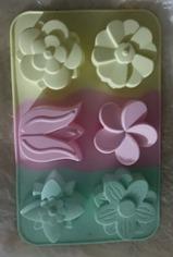 MOLDE SILICONA PARA 6 MASITAS FORMA FLORES
