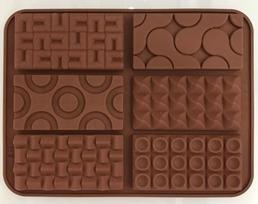 MOLDE SILICONA PARA CHOCOLATE 6 FORMAS TRAMAS