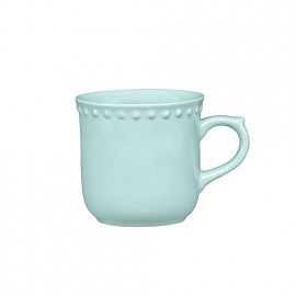 EMBOSS MAUVE PLATO Y  TAZA BABY TURQUESA