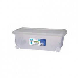 ORG CON RUEDAS 30 L. TRANSPOARENTE CON TAPA 58x38x19 CM