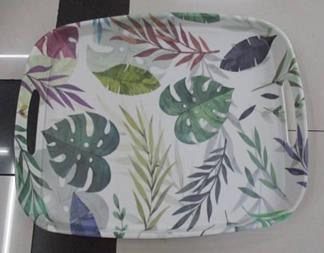 BANDEJA MELAMINA CON ASAS HOJAS 51*34CM